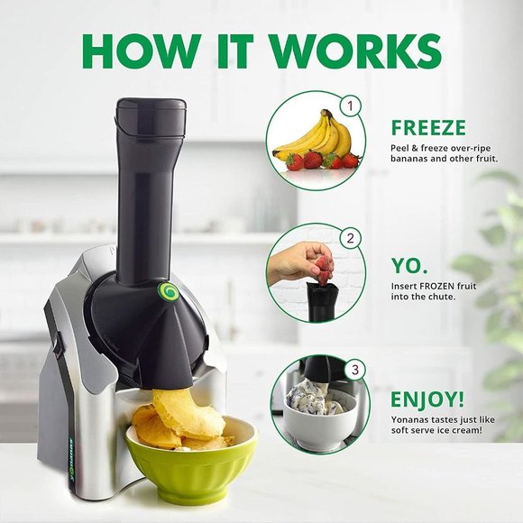 Yonanas Classic Original Healthy Dessert Fruit Soft Serve Maker 200-Watt Silver - Picture 4 of 6